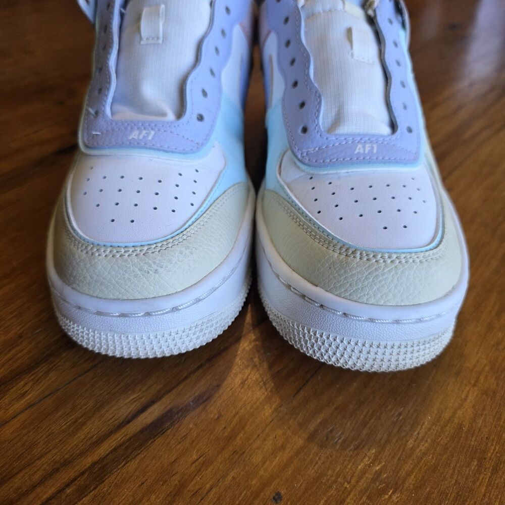 Nike Women's Air Force 1 Shadow sneakers 2020 Size 8.5 pastel summit CI0919-106 - Picture 4 of 8